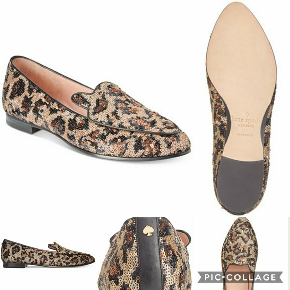 kate spade Shoes Kate Spade Leopard Ear Sequin Loafers Poshmark